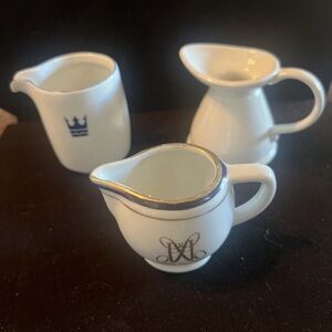 3 Vtg Porcelain Individual Mini Creamers-Lord Nelson,Royal Copenhagen,Karlskrona